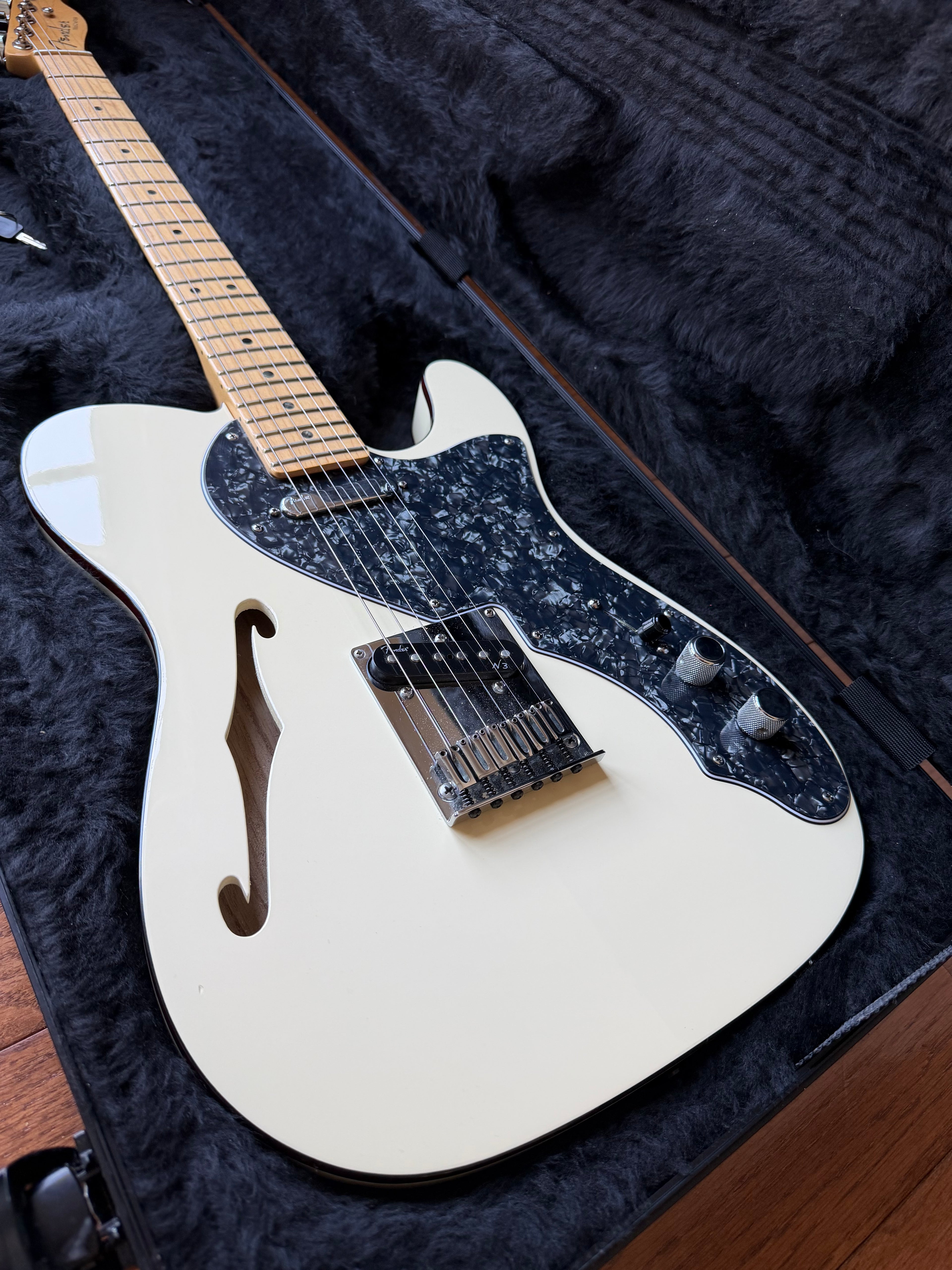 2013 Fender American Deluxe Telecaster Thinline - Olympic White - Image 1