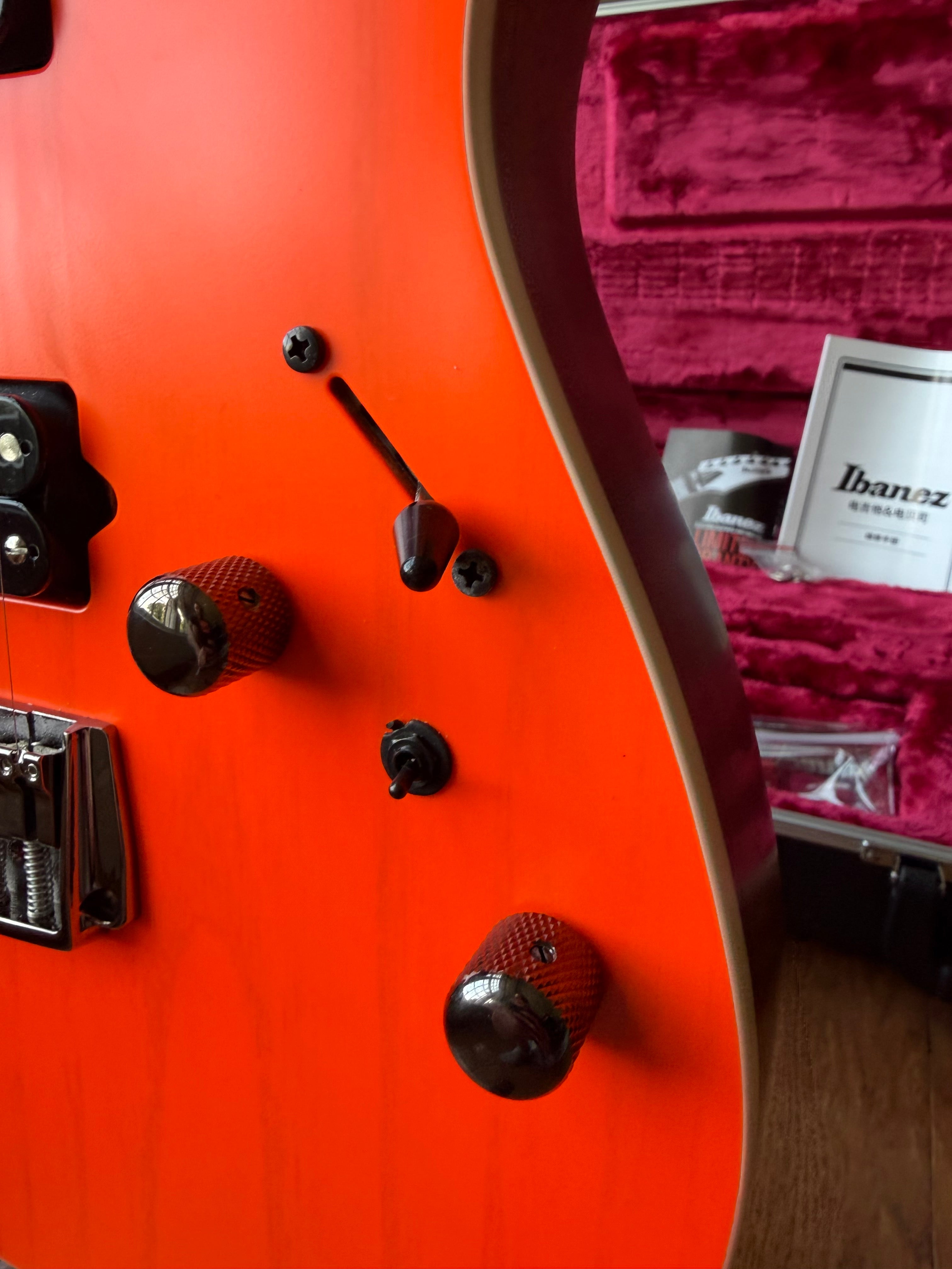 2025 Ibanez RG Prestige RGR5221 - Transparent Fluorescent Orange