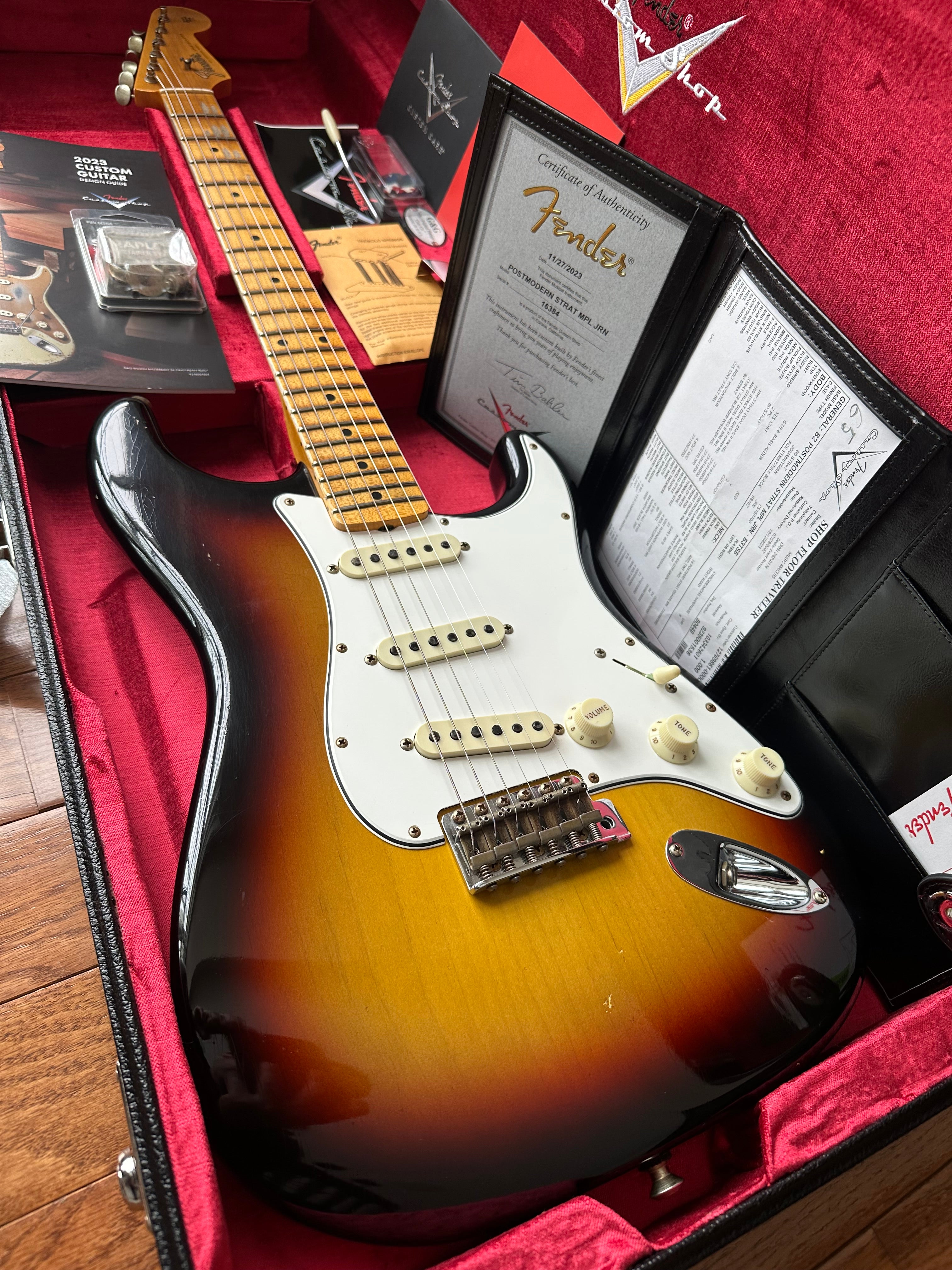 2023 Fender Custom Shop Postmodern Stratocaster Journeyman Maple - Bleached 3 Tone Sunburst - Image 1