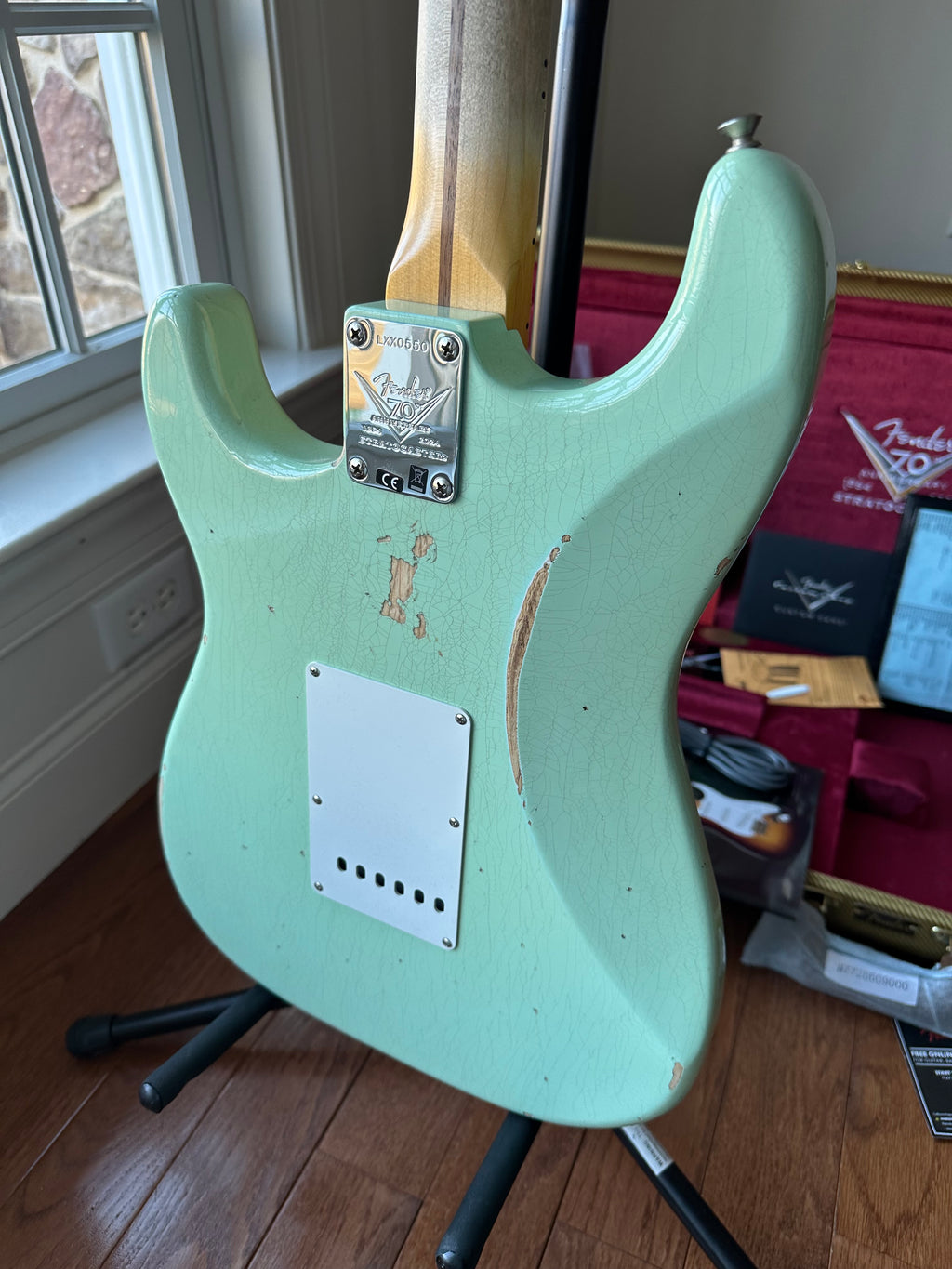 2025 Fender Custom Shop '54 Stratocaster B4 Fat LTD Relic CC - Super Faded Aged Surf Green - Image 11