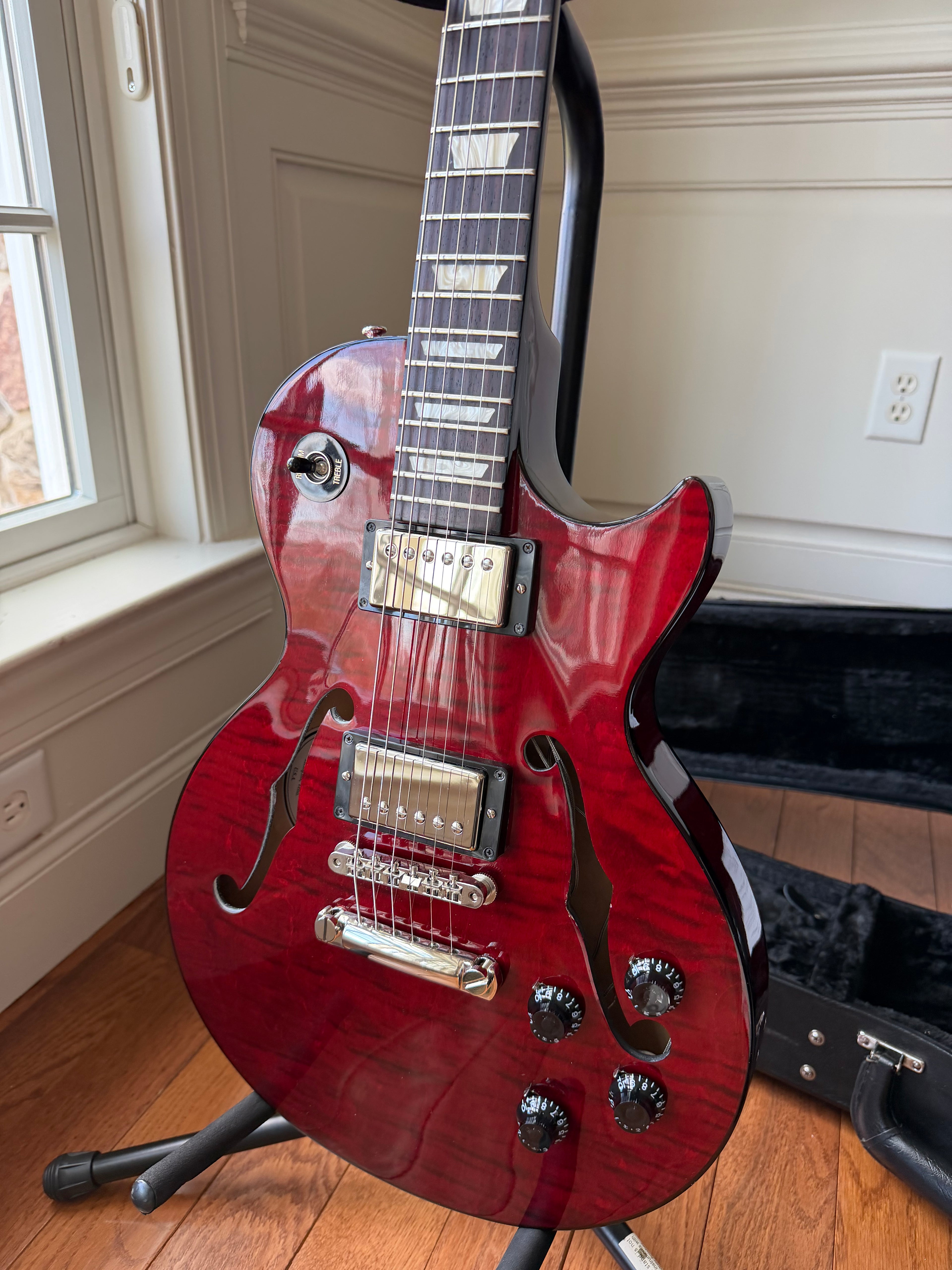 2016 Gibson ES Les Paul - Wine Red - Image 3