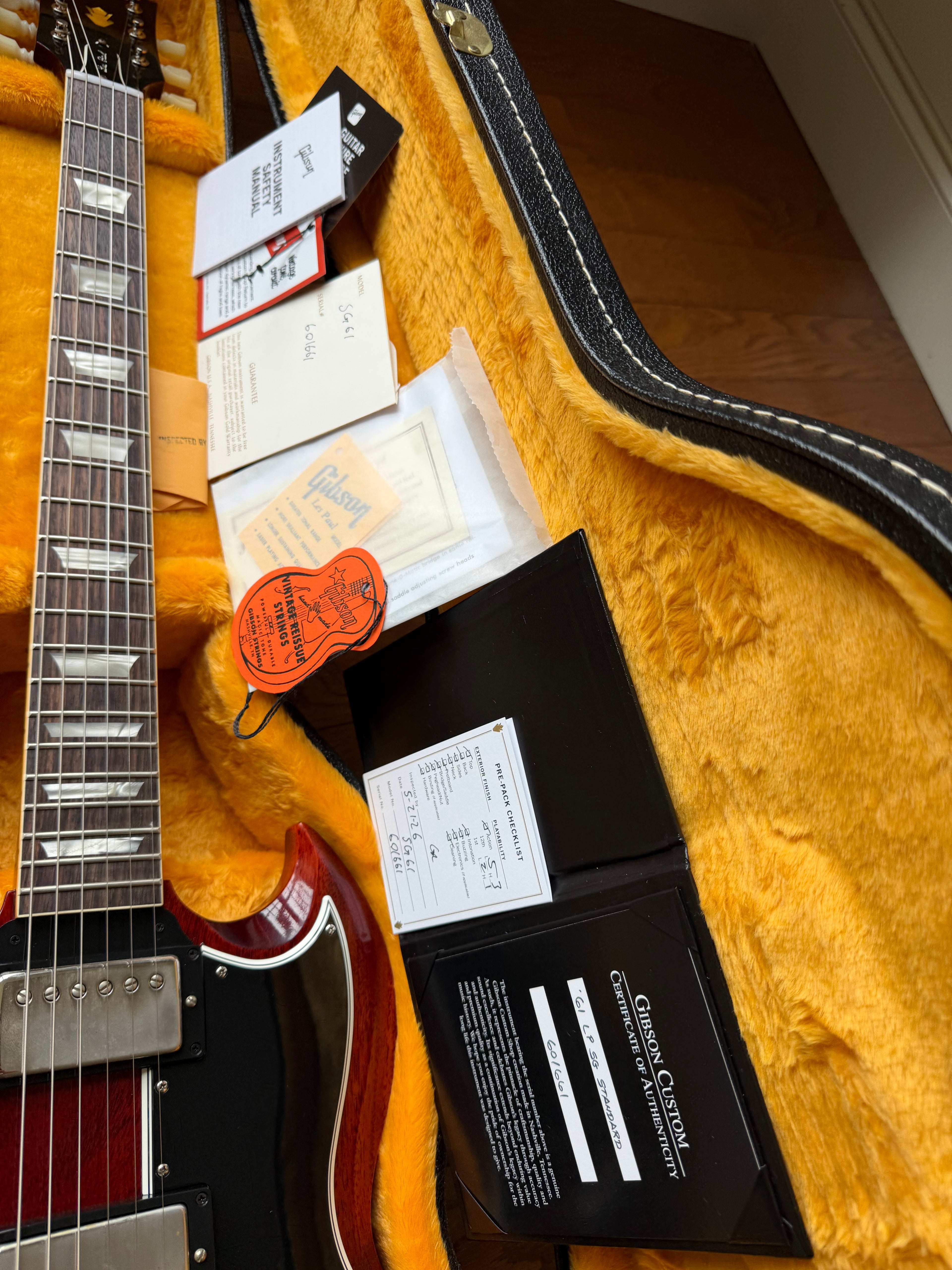 2026 Gibson Custom Shop ‘61 Les Paul SG Standard Stop Tail VOS - Cherry Red