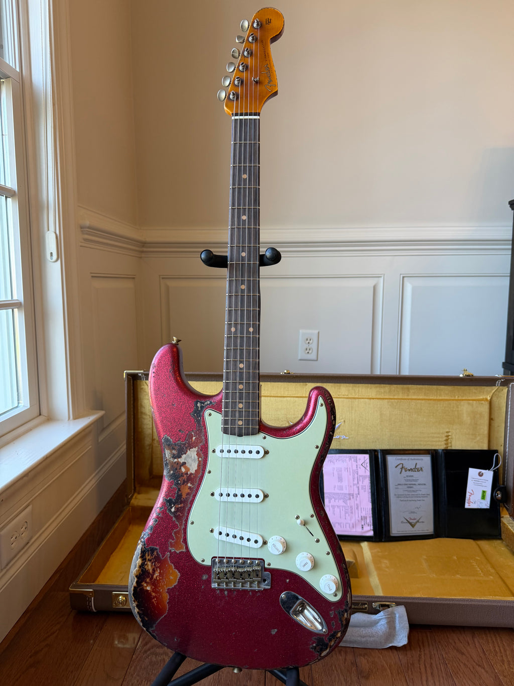 2026 Fender Custom Shop ‘61 Stratocaster SR25 Super Heavy Relic - Red Sparkle over 3 Tone Sunburst