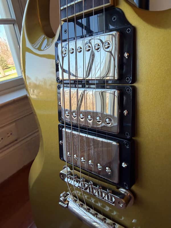2020 Gibson Custom Shop SG Standard 3 Pickup Double Gold Factory Stinger - Gold Top