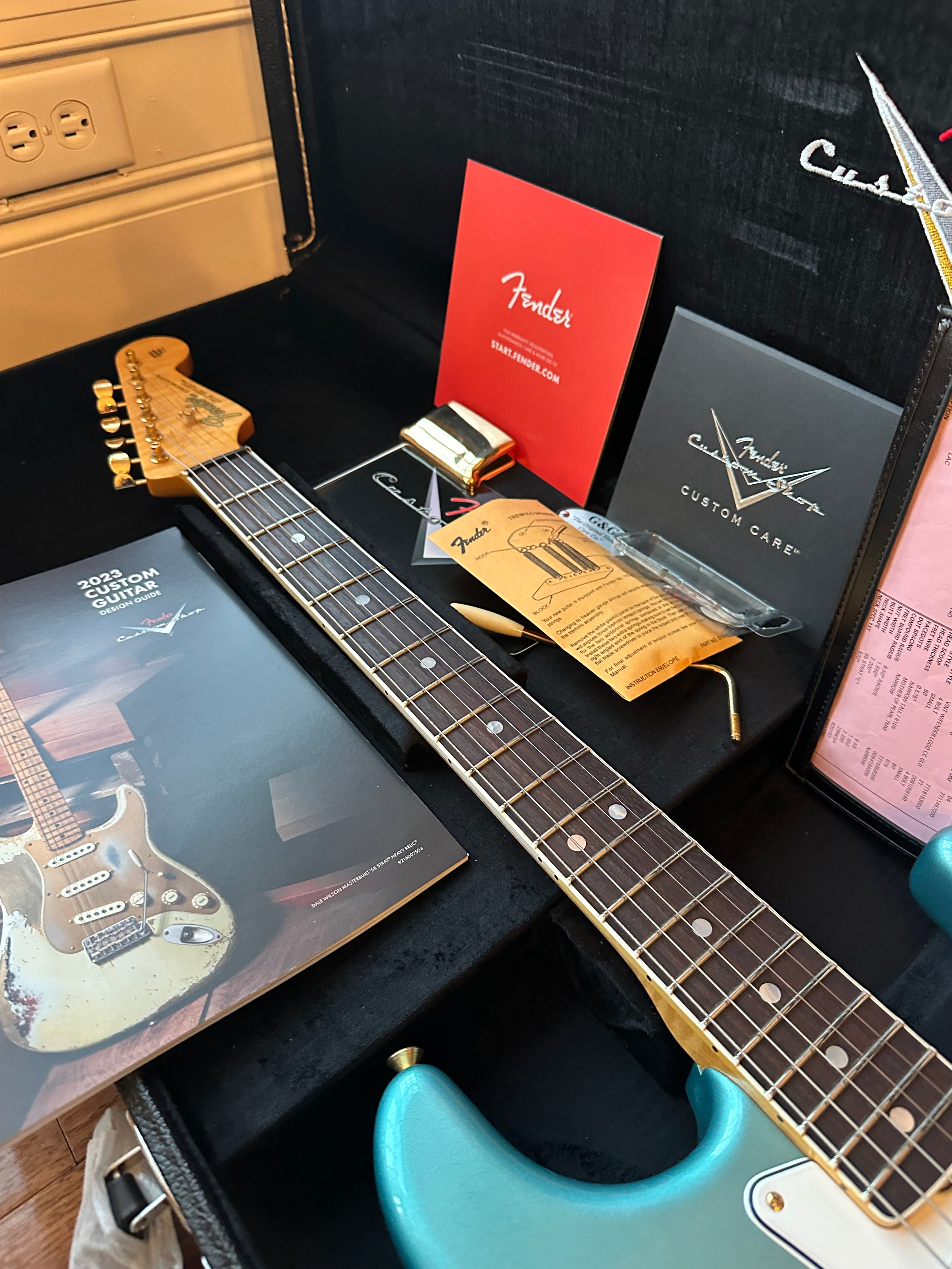 2023 Fender Custom Shop '65 Stratocaster LTD Gold Hardware Neck Binding - Teal Green Metallic - Image 21