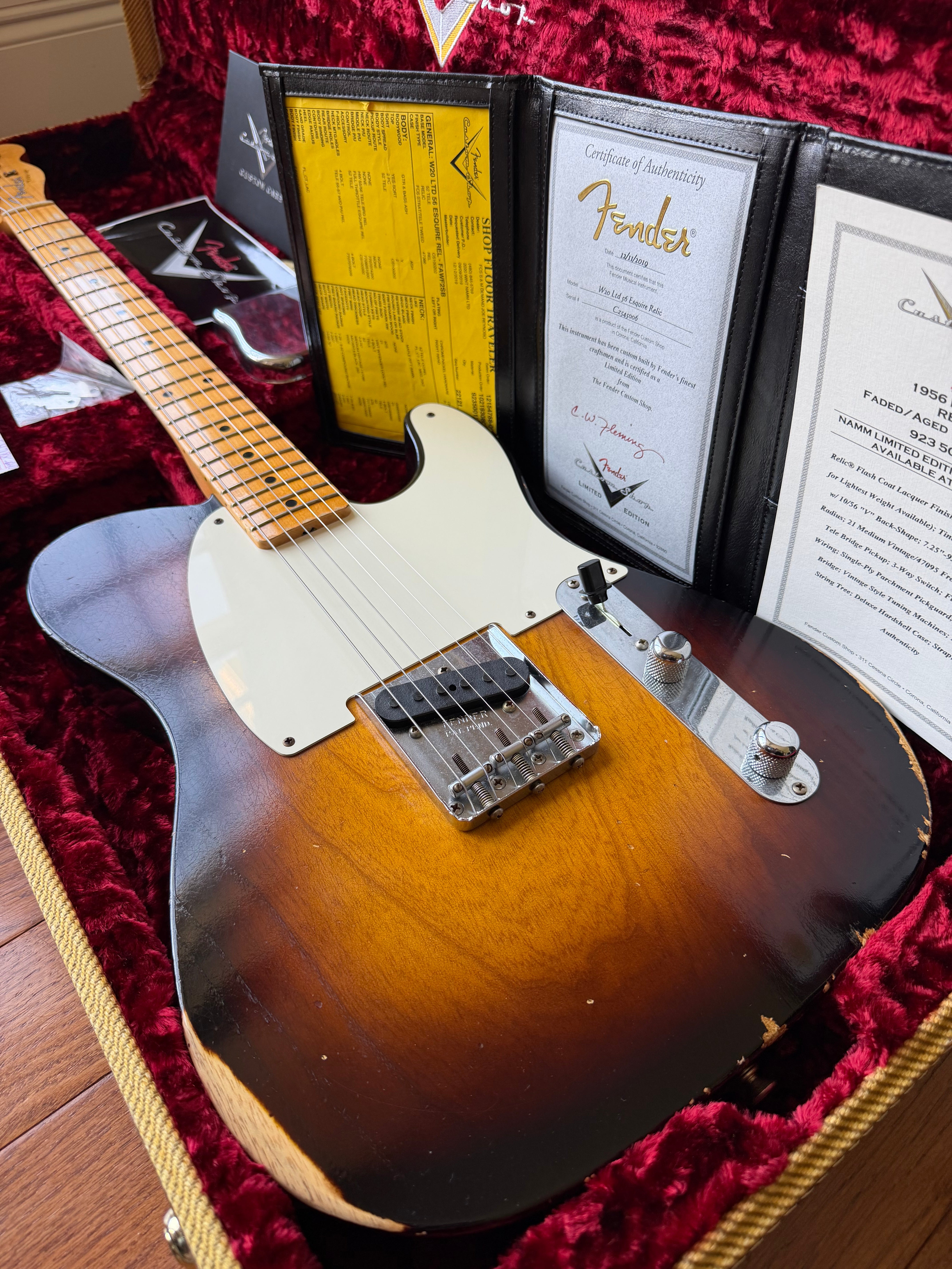2019 Fender Custom Shop Esquire Telecaster ‘56 NAMM Relic Limited - Wide Fade 2 Color Sunburst