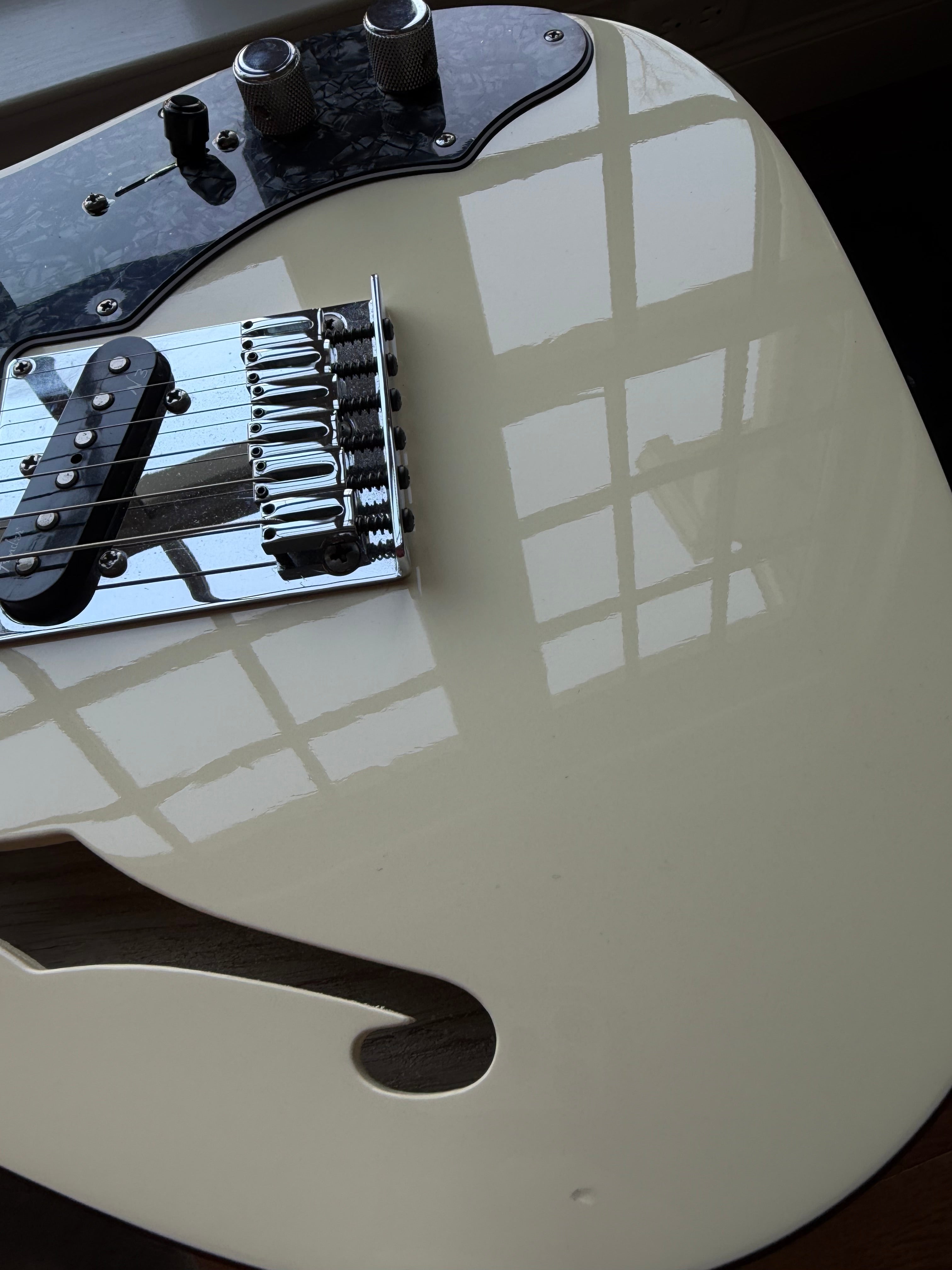 2013 Fender American Deluxe Telecaster Thinline - Olympic White - Image 14