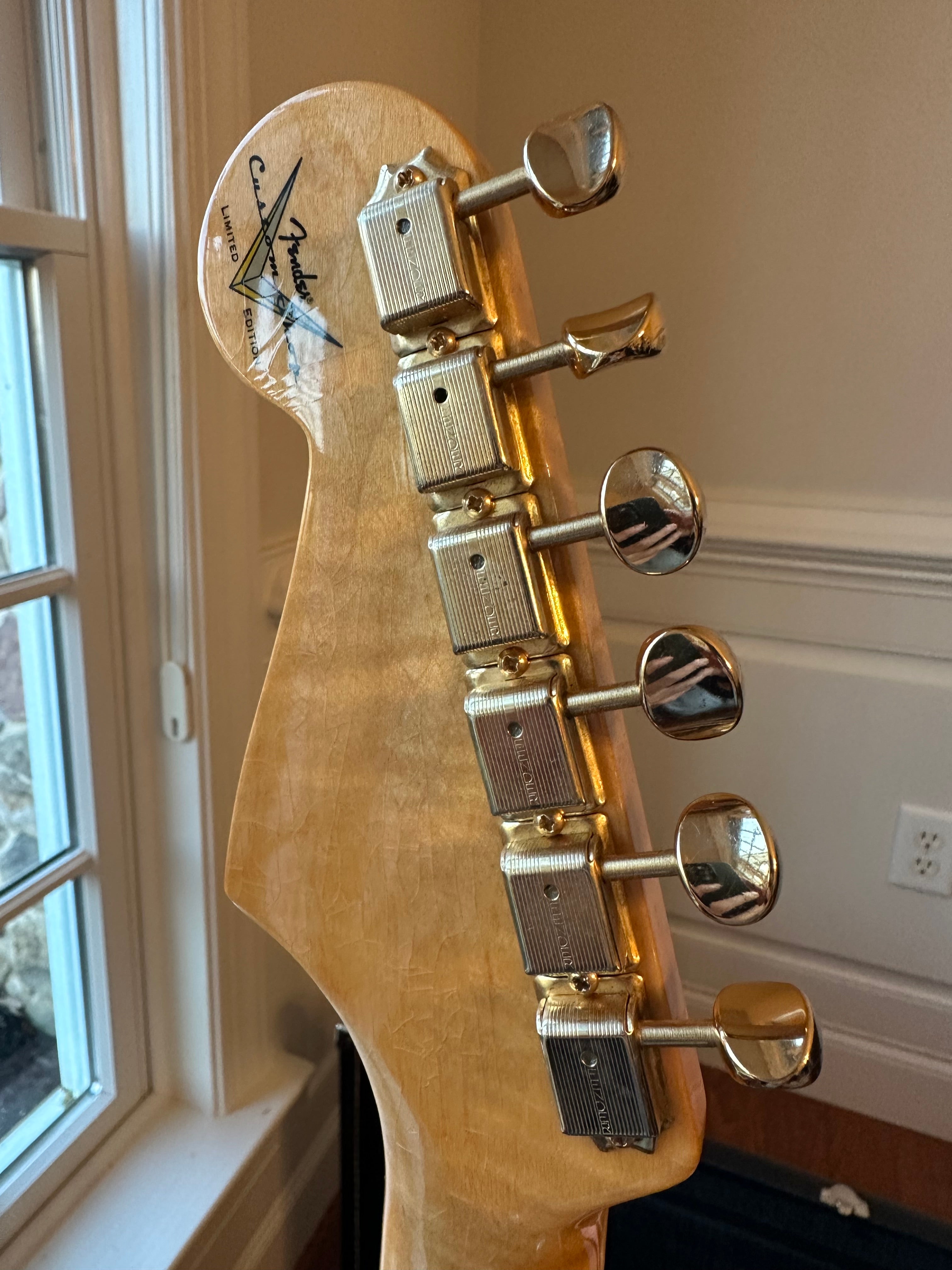 2023 Fender Custom Shop '65 Stratocaster LTD Gold Hardware Neck Binding - Teal Green Metallic - Image 9