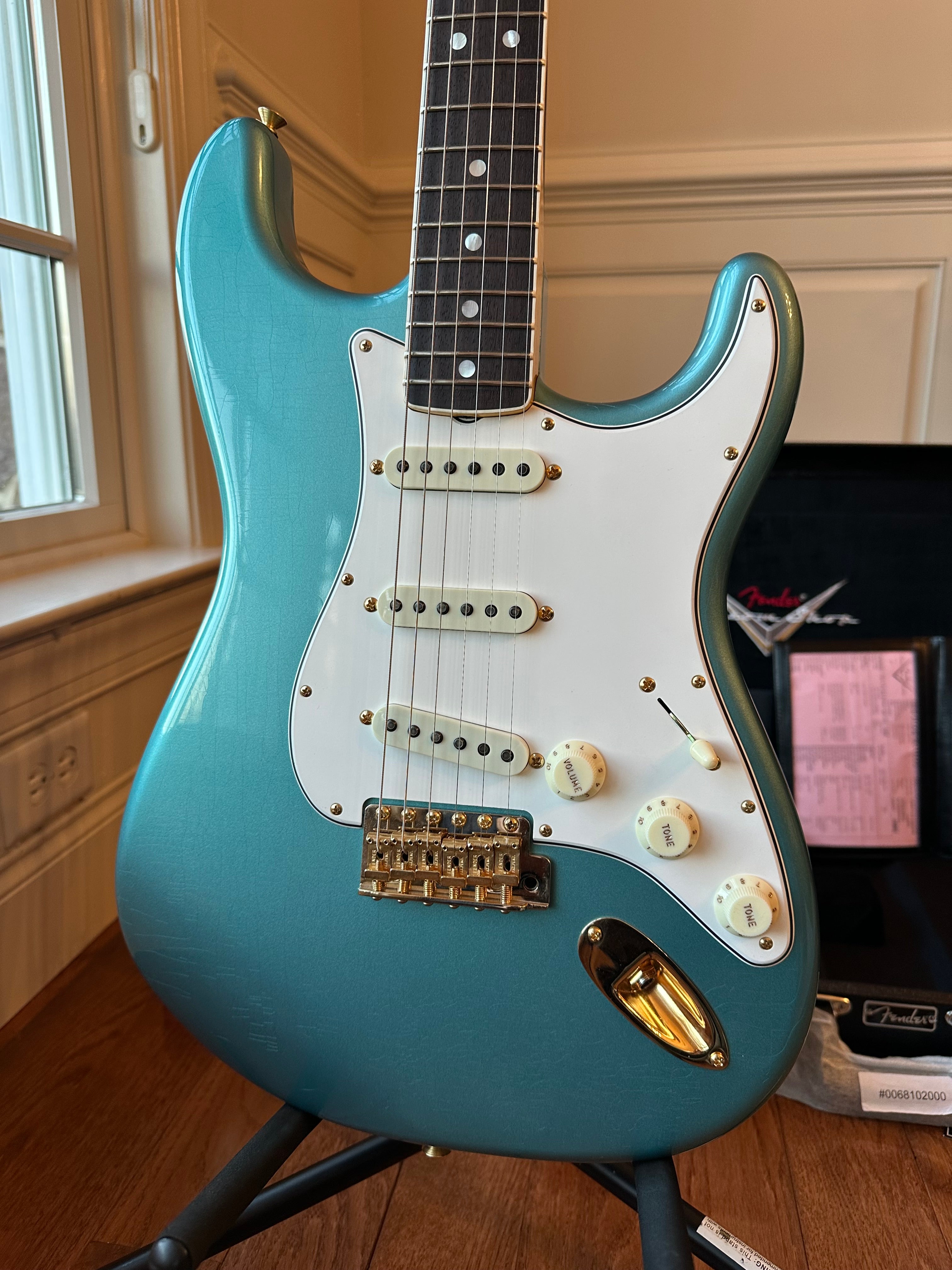 2023 Fender Custom Shop '65 Stratocaster LTD Gold Hardware Neck Binding - Teal Green Metallic - Image 2