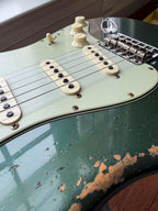 2026 Fender Custom Shop '64 Stratocaster L-Series Heavy Relic - Aged Sherwood Metallic Green - Image 14