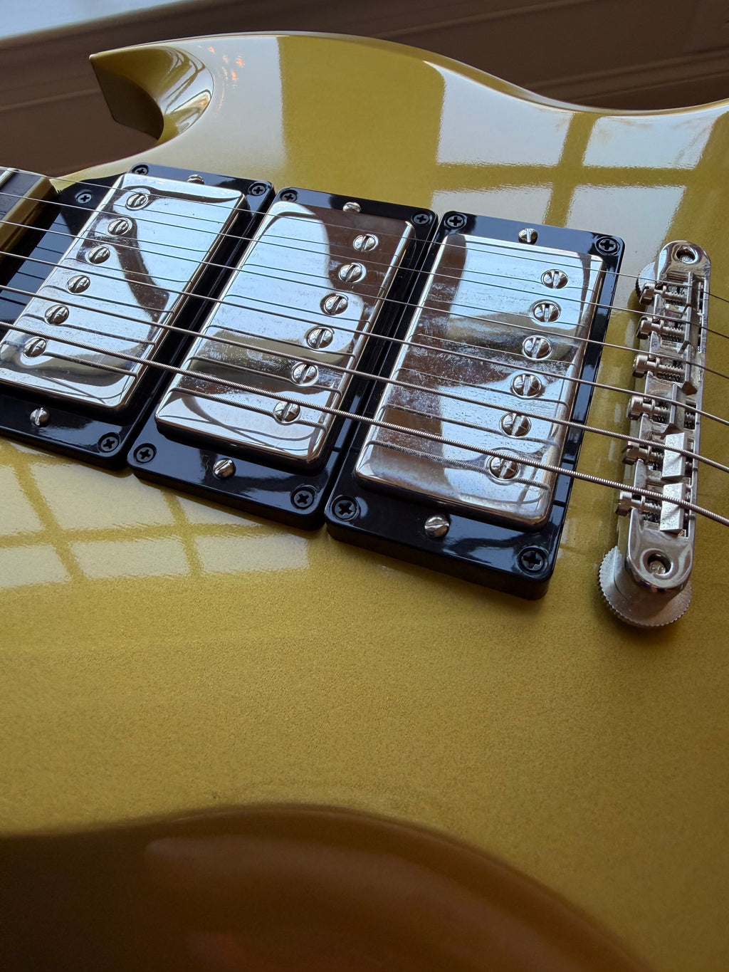 2020 Gibson Custom Shop SG Standard 3 Pickup Double Gold Factory Stinger - Gold Top