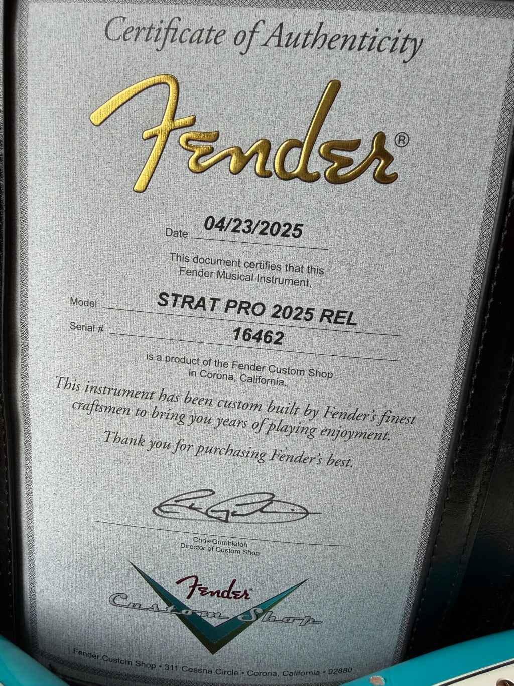 2025 Fender Custom Shop Stratocaster Pro Relic - Taos Turquoise