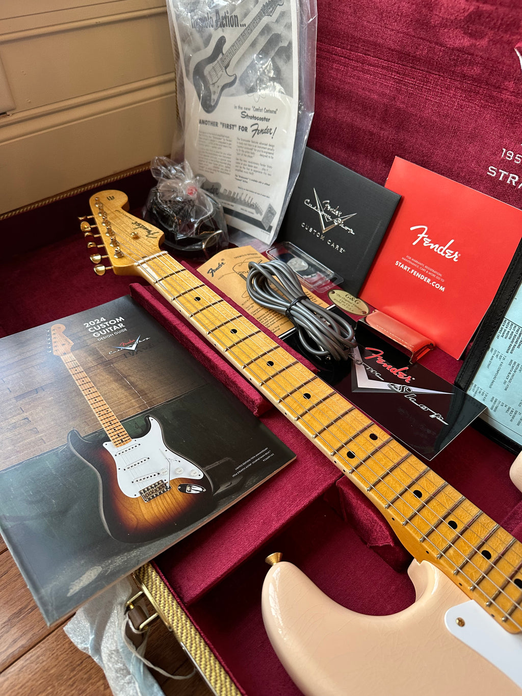 2025 Fender Custom Shop '54 Stratocaster B4 70th Anniversary Deluxe Closer Classic - Shell Pink - Image 21