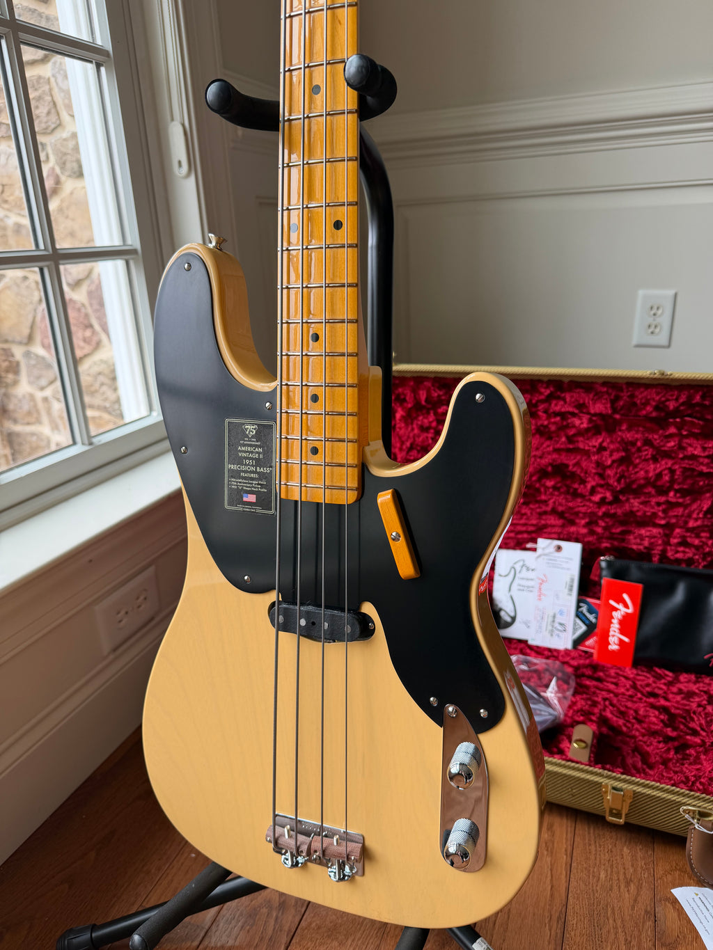 2026 Fender 75 Anniversary American Vintage II '51 Precision Bass - Butterscotch Blonde - Image 4