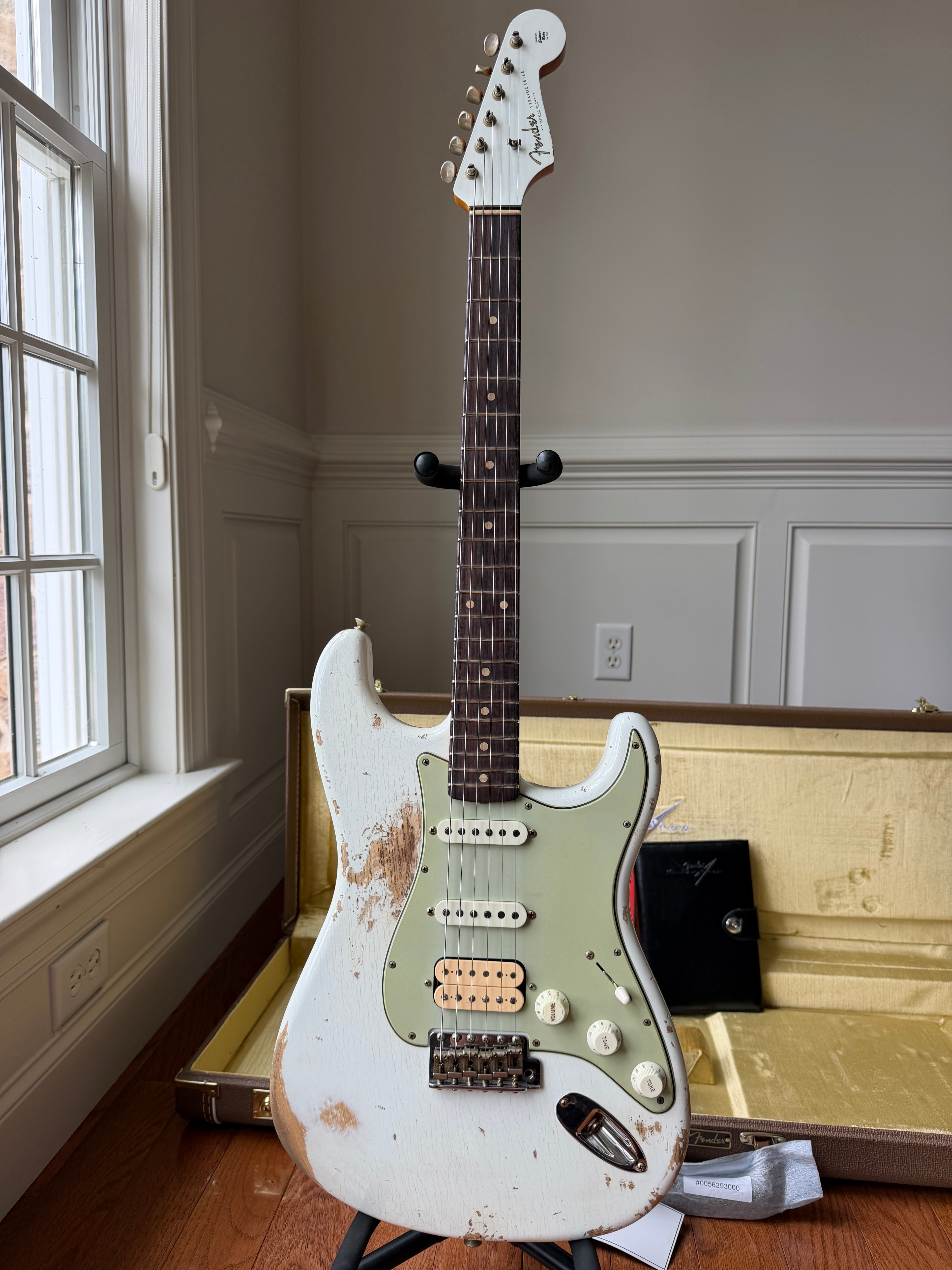 2026 Fender Custom Shop ‘62 Stratocaster 6.9 lbs HSS Heavy Relic - Olympic White