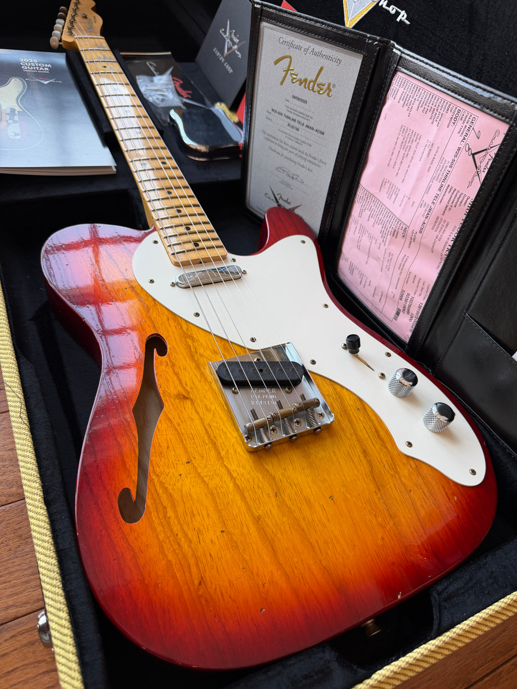 2025 Fender Custom Shop Telecaster Thinline W25 50s Journeyman - Aged Cherry Sunburst - Image 1