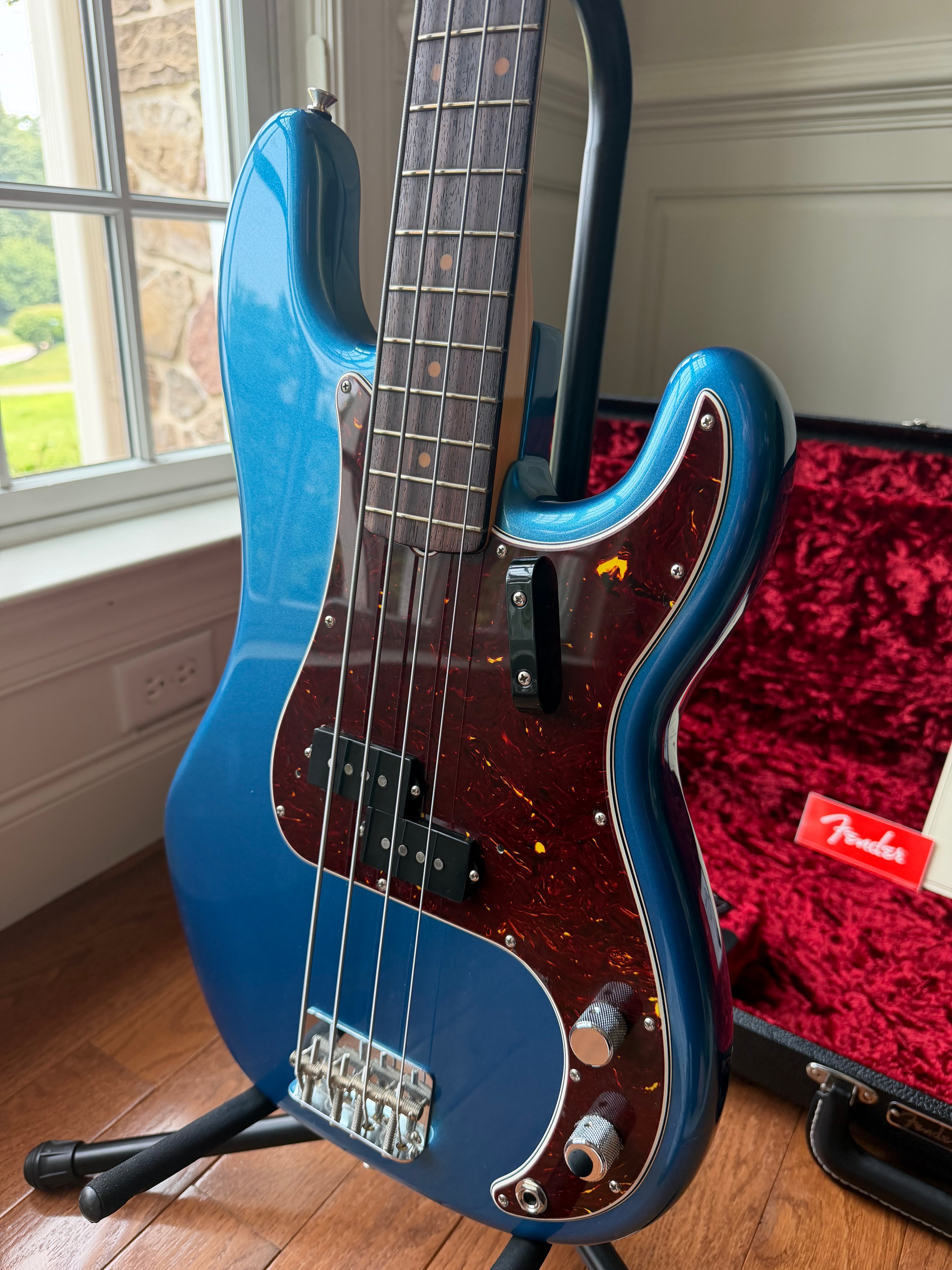 2022 Fender American Original 60s Precision Bass Rosewood - Lake Placid Blue