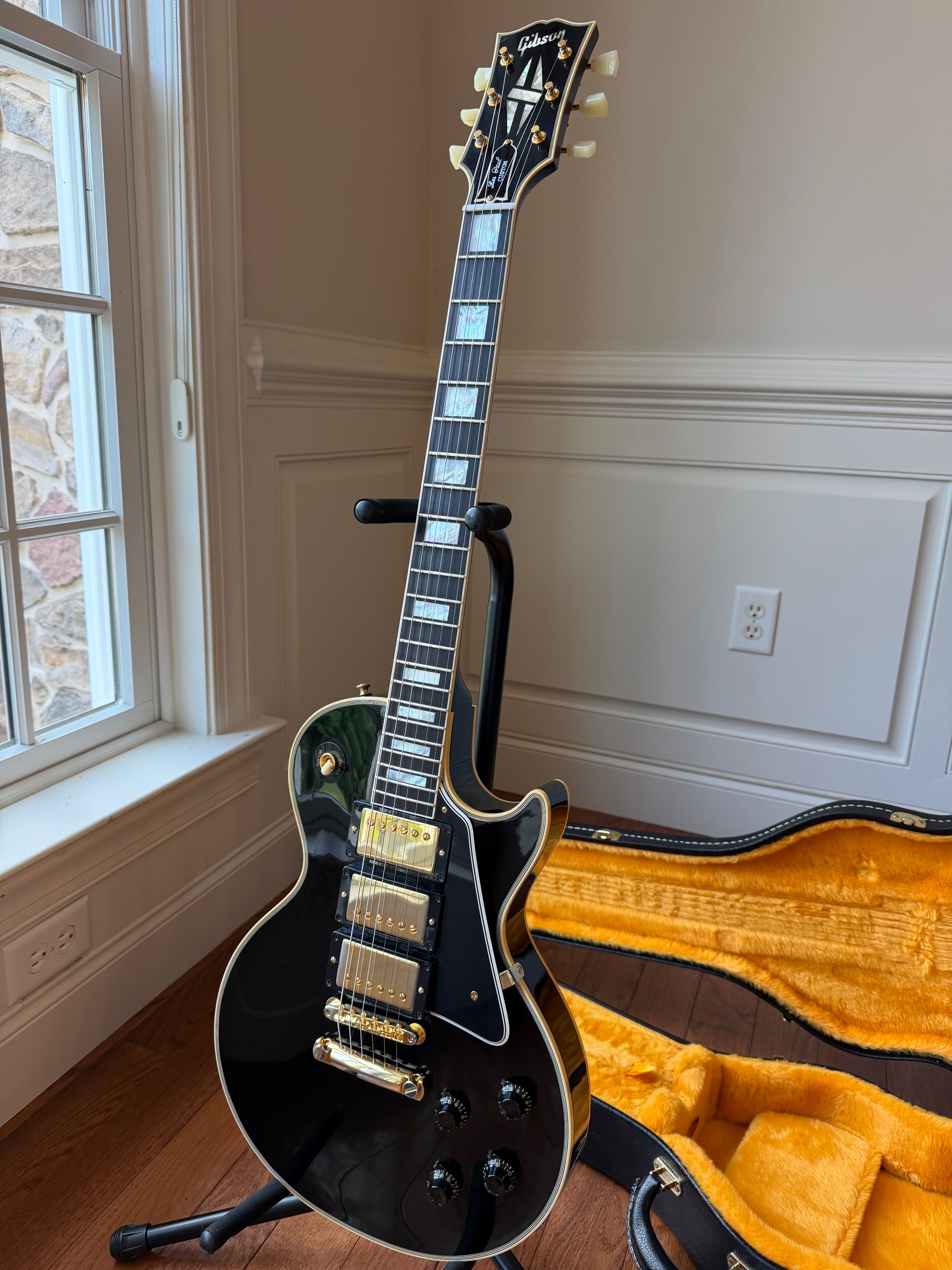 2023 Gibson Custom Shop Les Paul Custom ‘57 Reissue 3 Pickup Black Beauty - Ebony Black