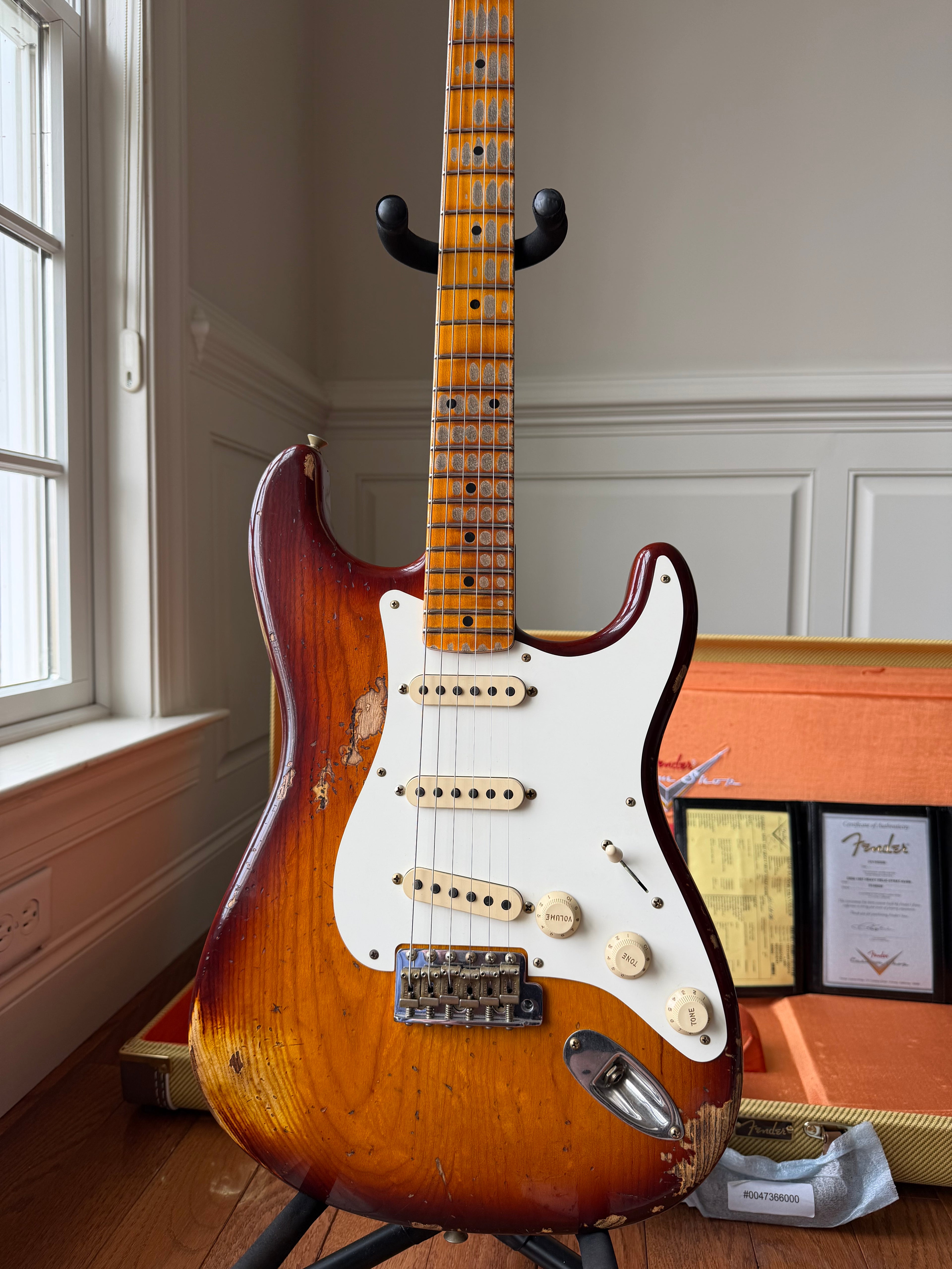 2026 Fender Custom Shop '57 Stratocaster SR25 Heavy Relic - Aged Violin Burst - Image 3