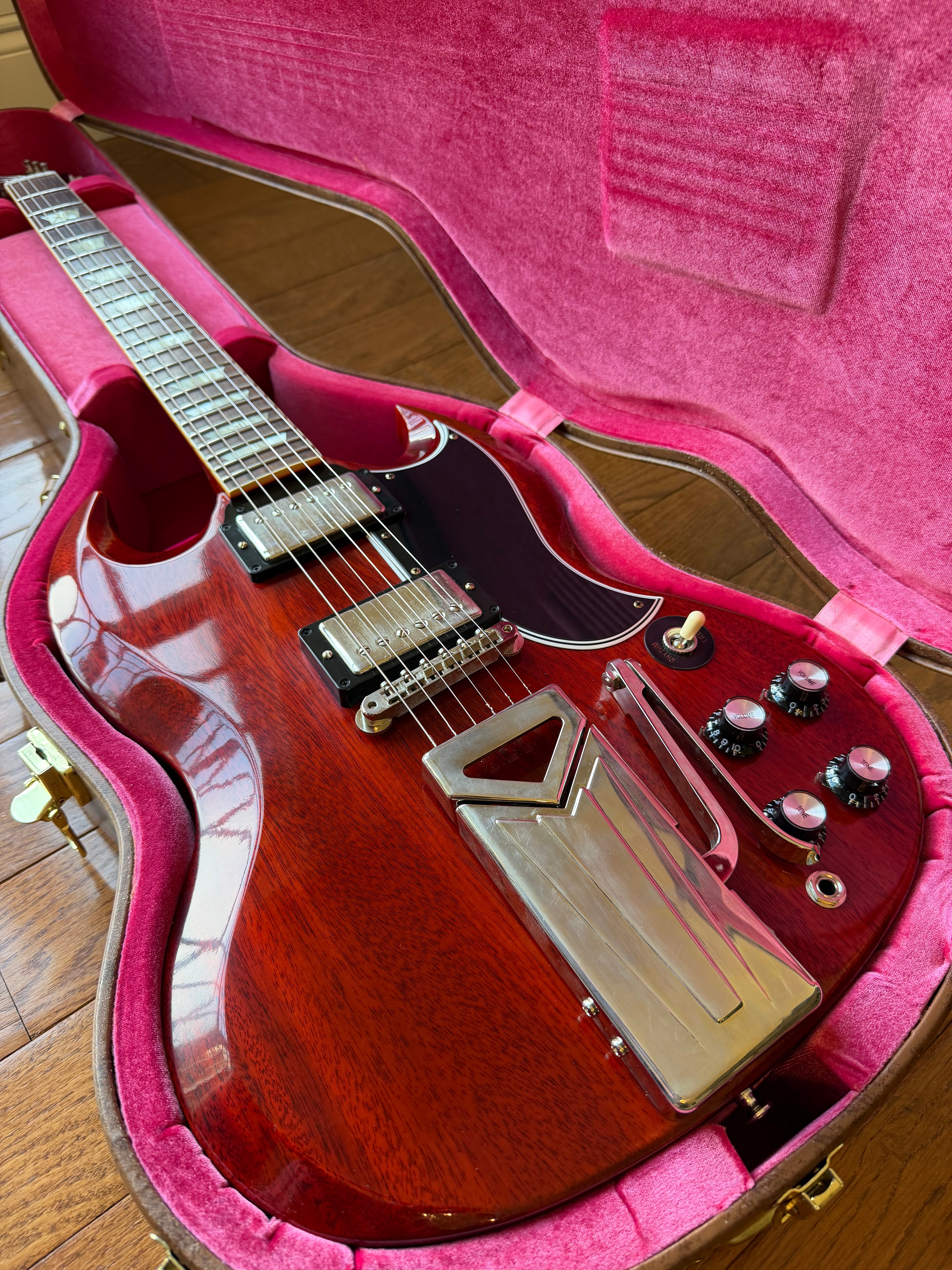 2021 Gibson Custom Shop ‘61 Les Paul SG 60th Anniversary Sideways Vibrola VOS - Cherry Red