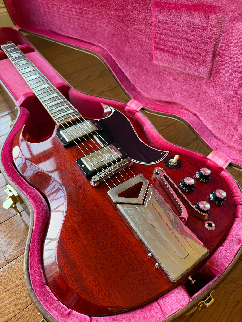 2021 Gibson Custom Shop ‘61 Les Paul SG 60th Anniversary Sideways Vibrola VOS - Cherry Red