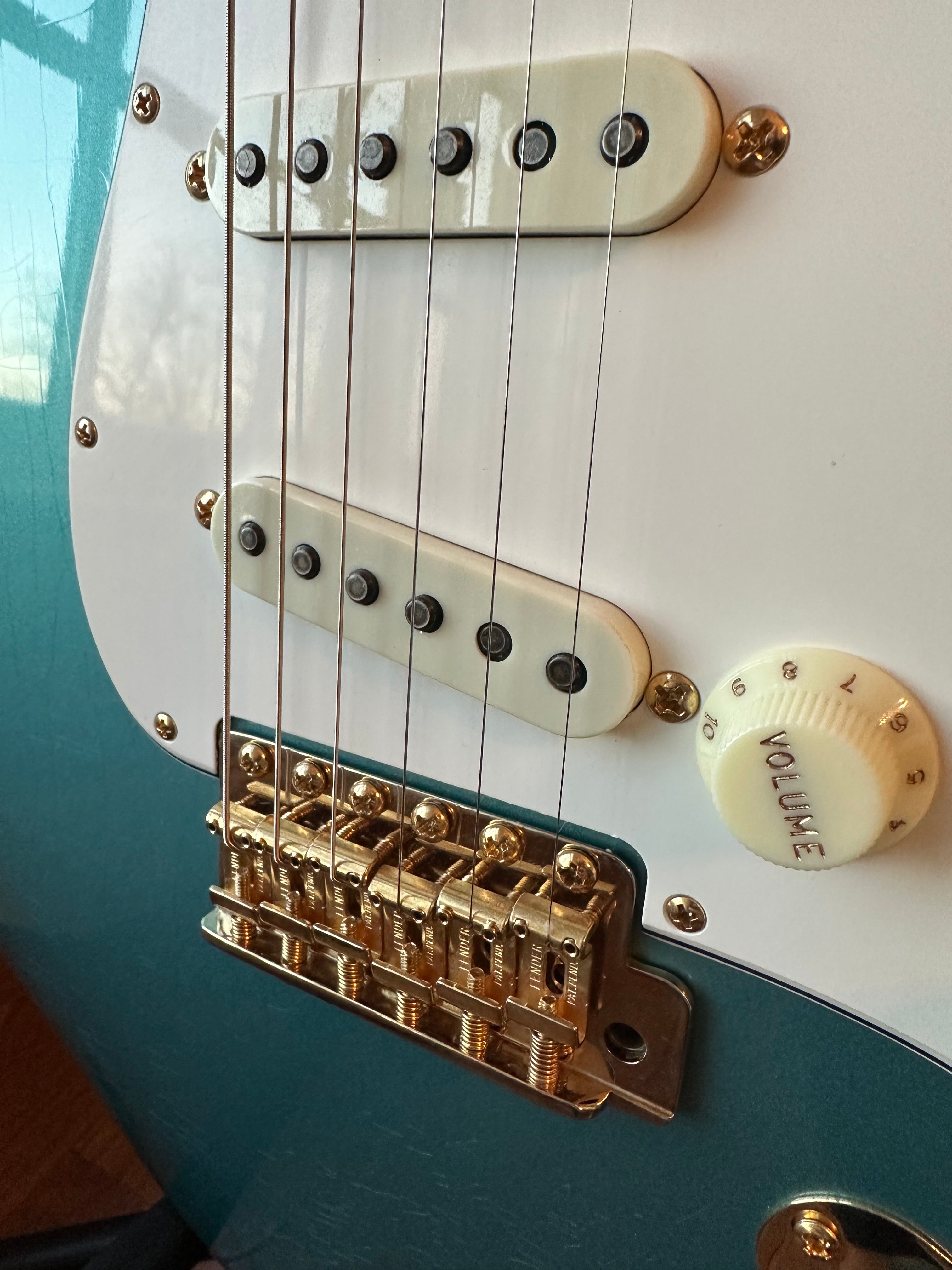 2023 Fender Custom Shop '65 Stratocaster LTD Gold Hardware Neck Binding - Teal Green Metallic - Image 5