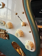 2023 Fender Custom Shop '65 Stratocaster LTD Gold Hardware Neck Binding - Teal Green Metallic - Image 6