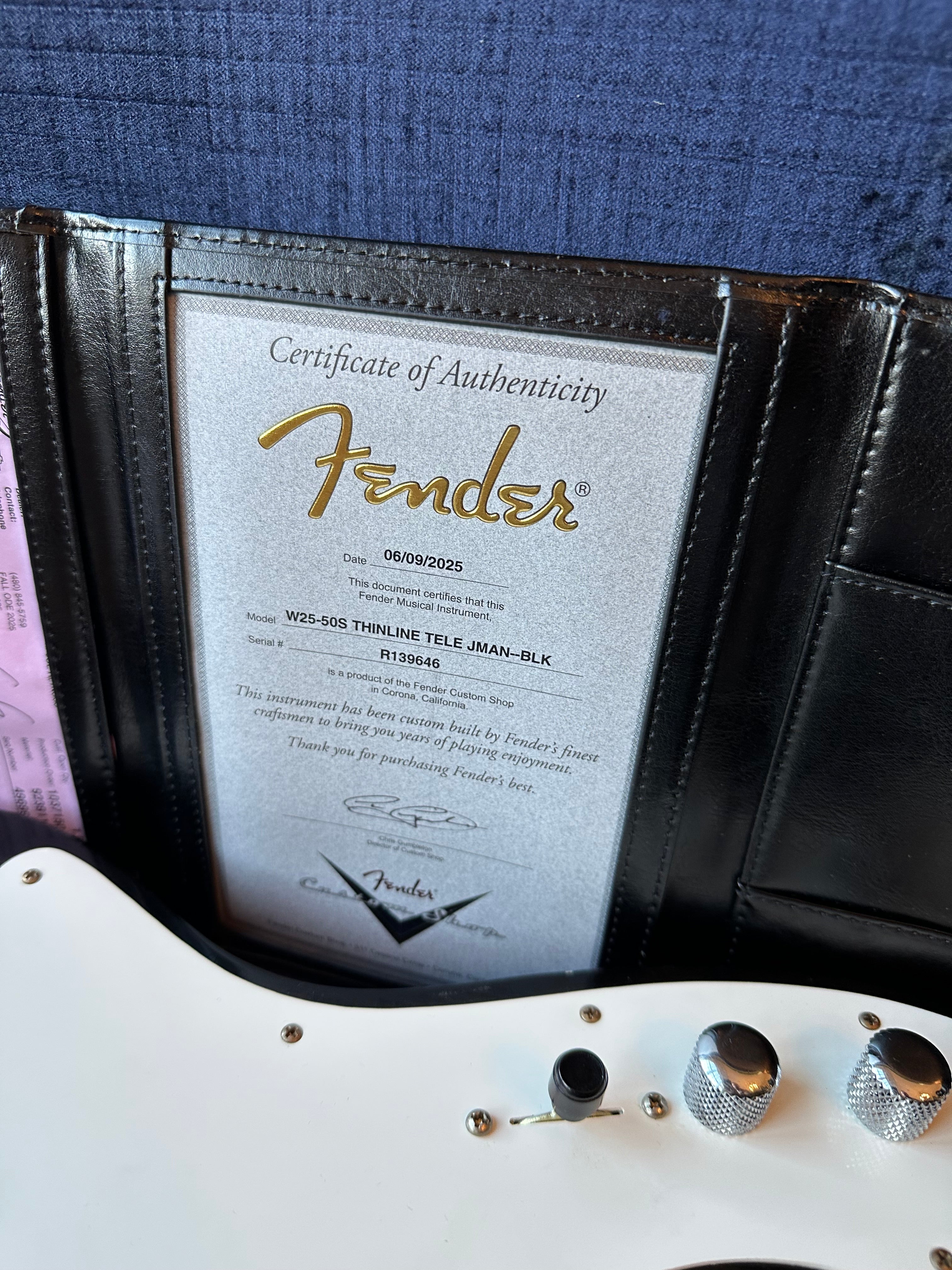 2025 Fender Custom Shop Telecaster Thinline W25-50S Journeyman - Aged Black - Image 19