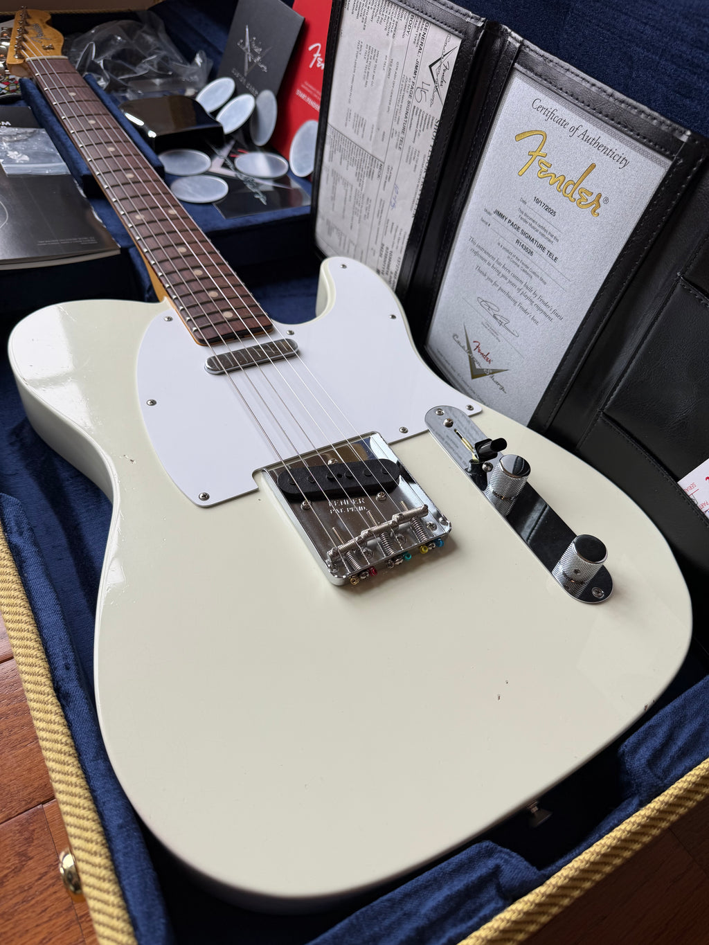2025 Fender Custom Shop Telecaster Jimmy Page Signature Journeyman Relic - White - Image 1