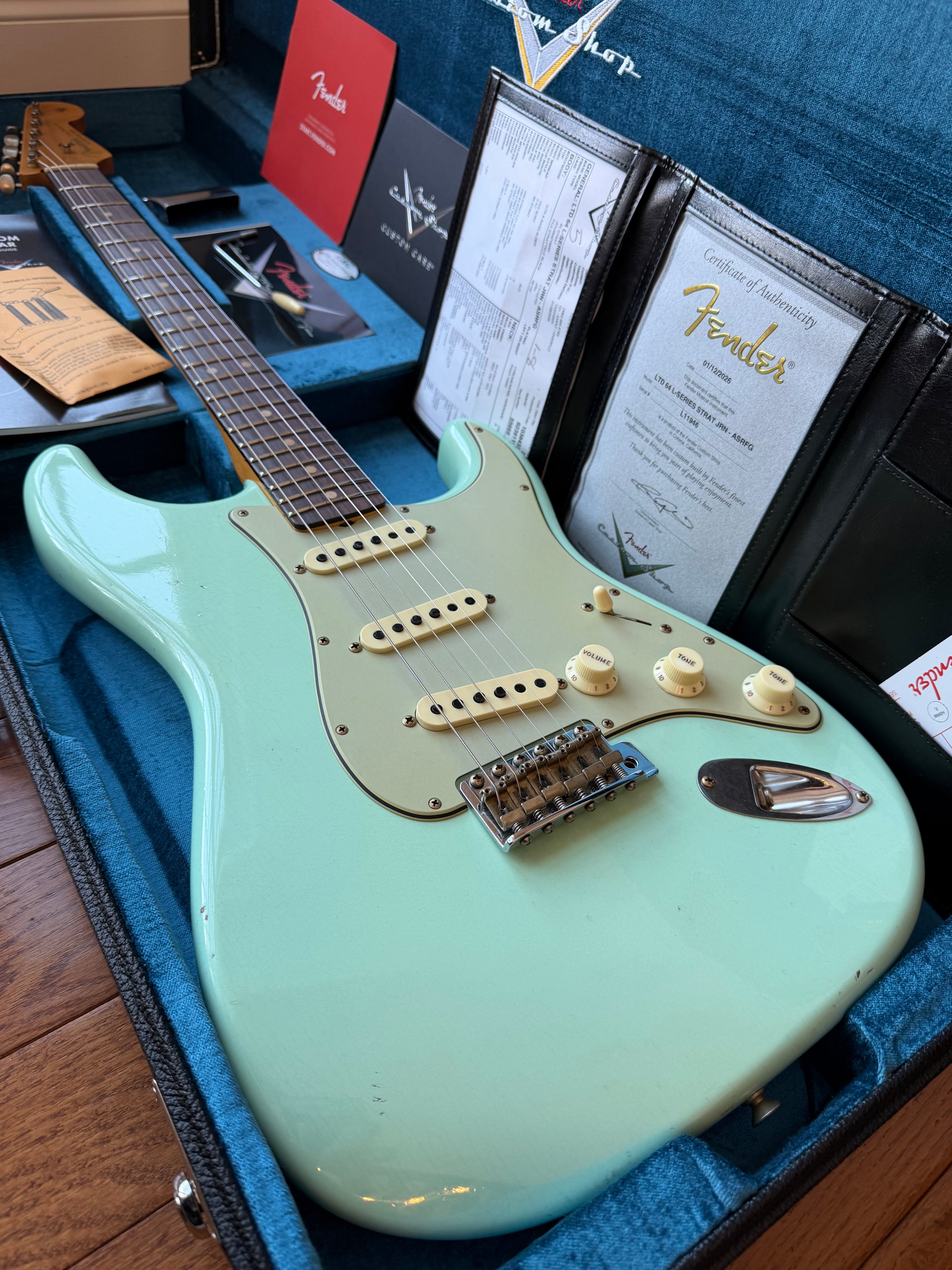 2026 Fender Custom Shop '64 Stratocaster L-Series Journeyman - Aged Surf Green - Image 1