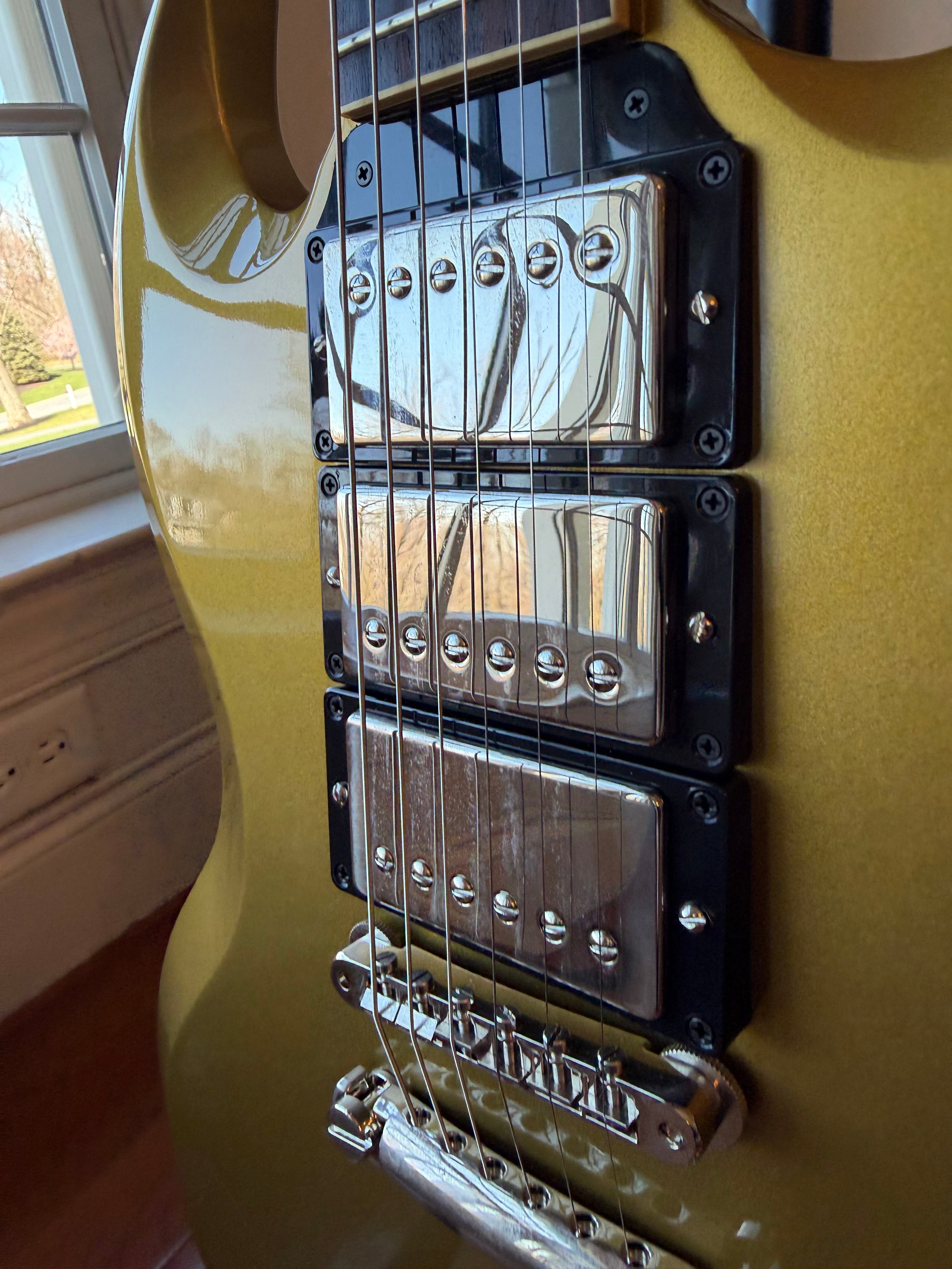 2020 Gibson Custom Shop SG Standard 3 Pickup Double Gold Factory Stinger - Gold Top