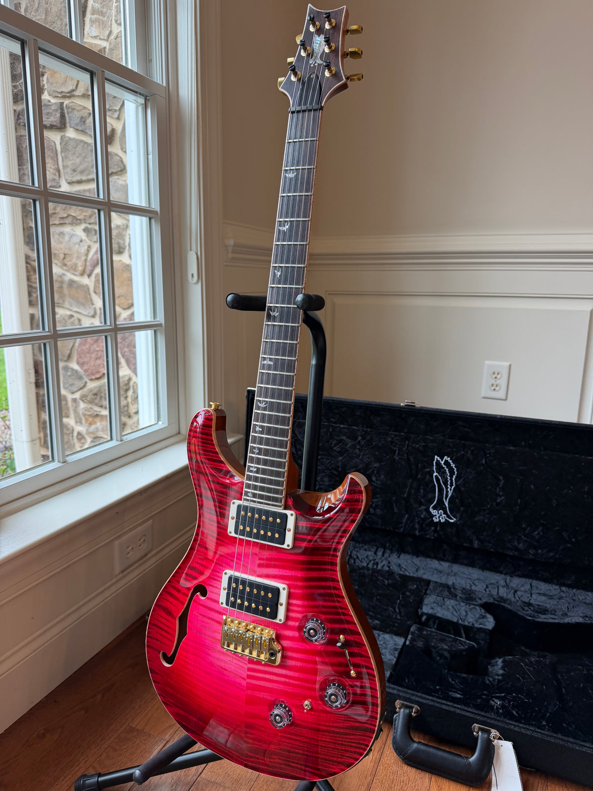2025 PRS Private Stock Custom 24 Semi-Hollow Piezo - Blood Red Glow