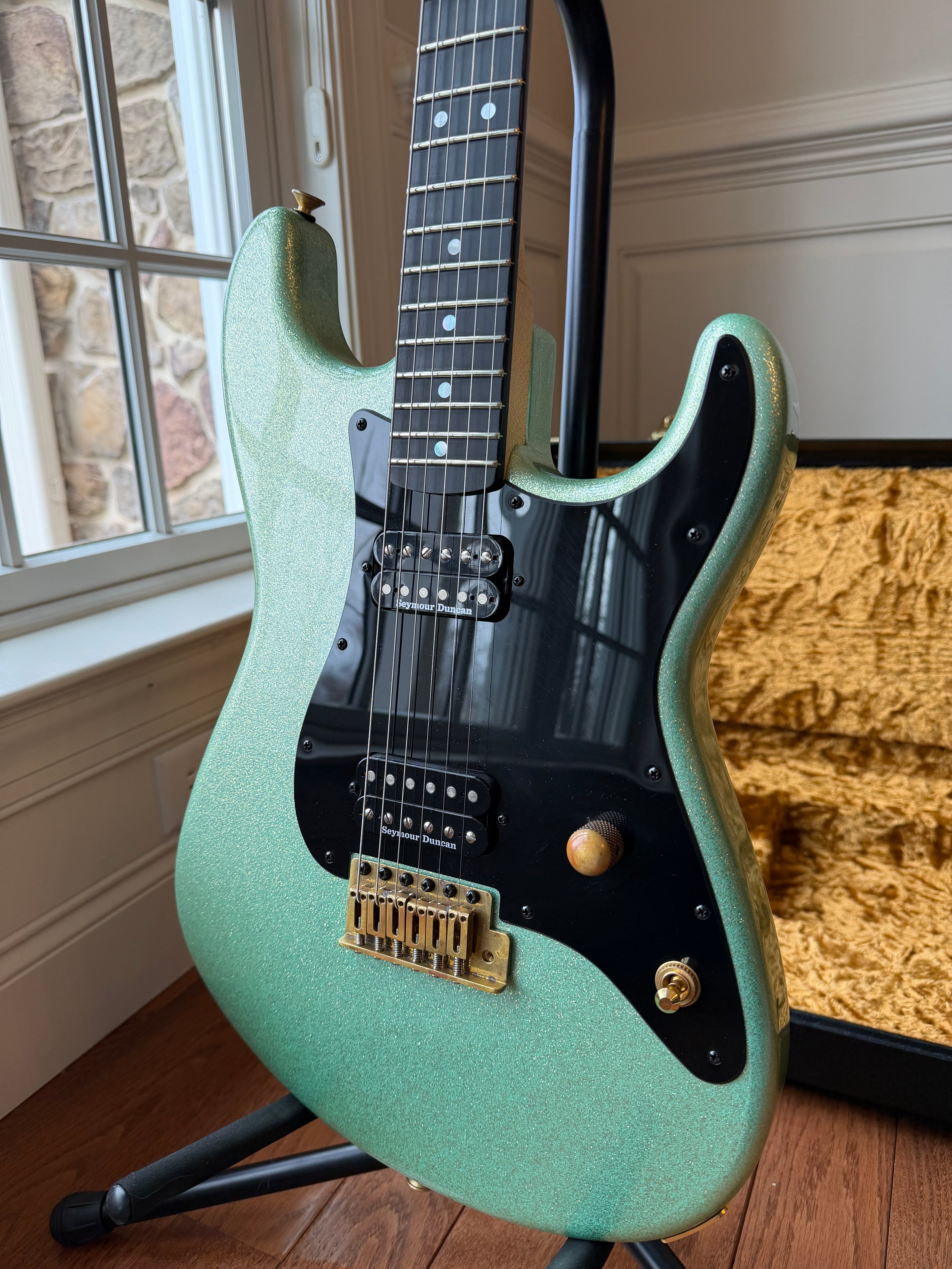 2015 Charvel Custom Shop So Cal - Seafoam Sparkle Nitro Platinum Pink Overspray