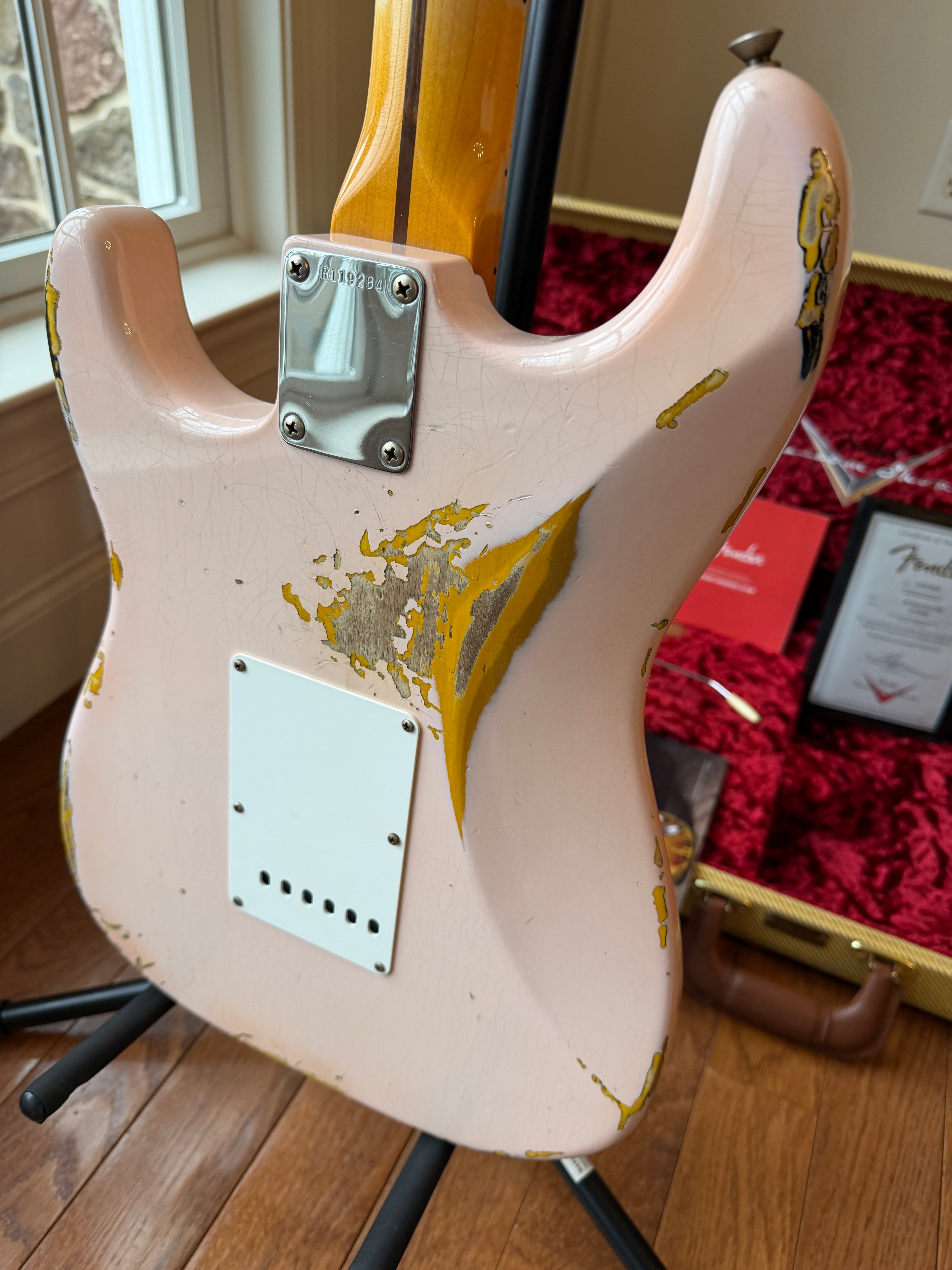 2022 Fender Custom Shop '56 Stratocaster Heavy Relic - Shell Pink Over 2 Color Sunburst - Image 11