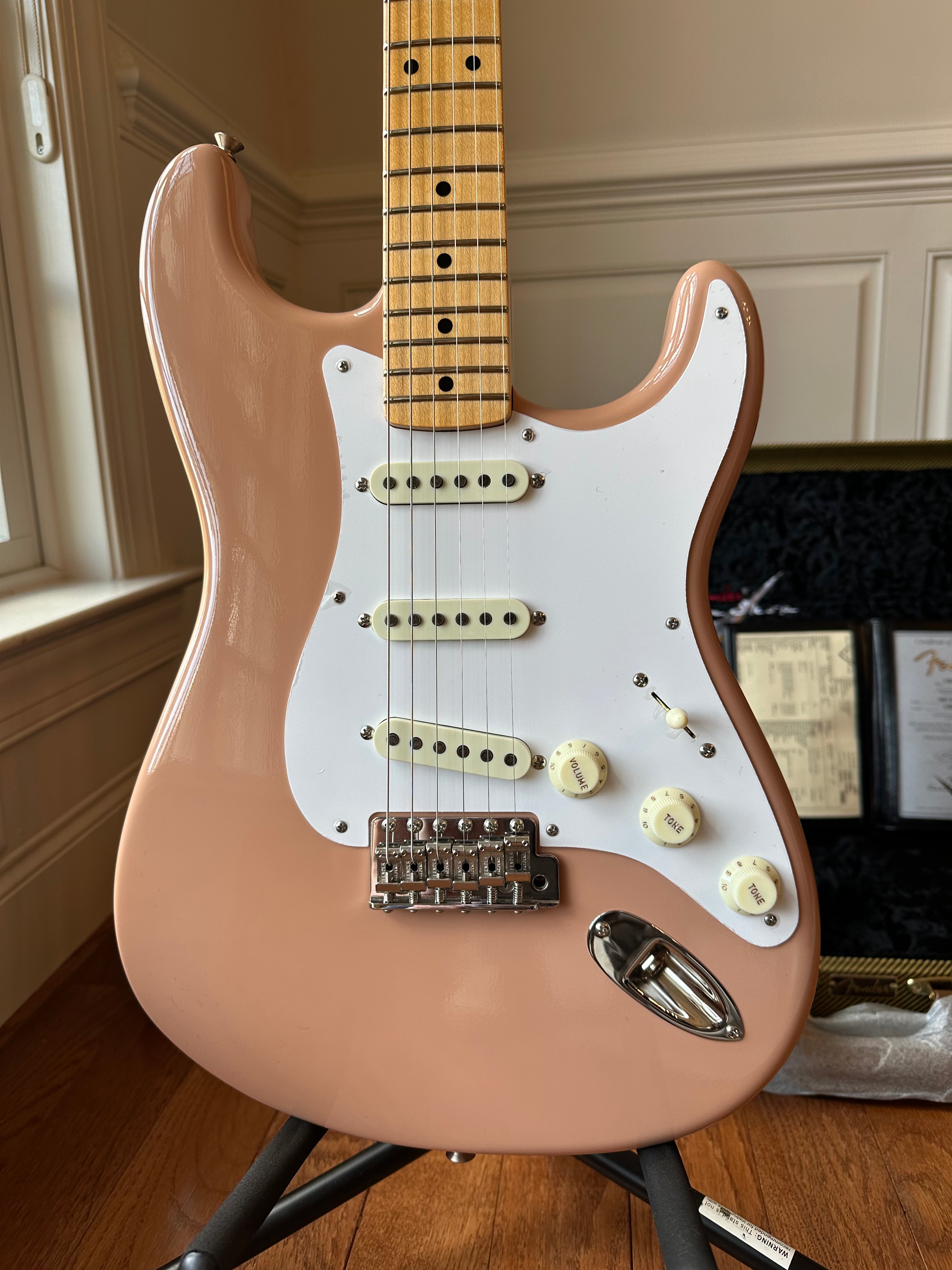 2025 Fender Custom Shop '57 Stratocaster TCP Time Capsule Maple- Dirty Shell Pink - Image 2