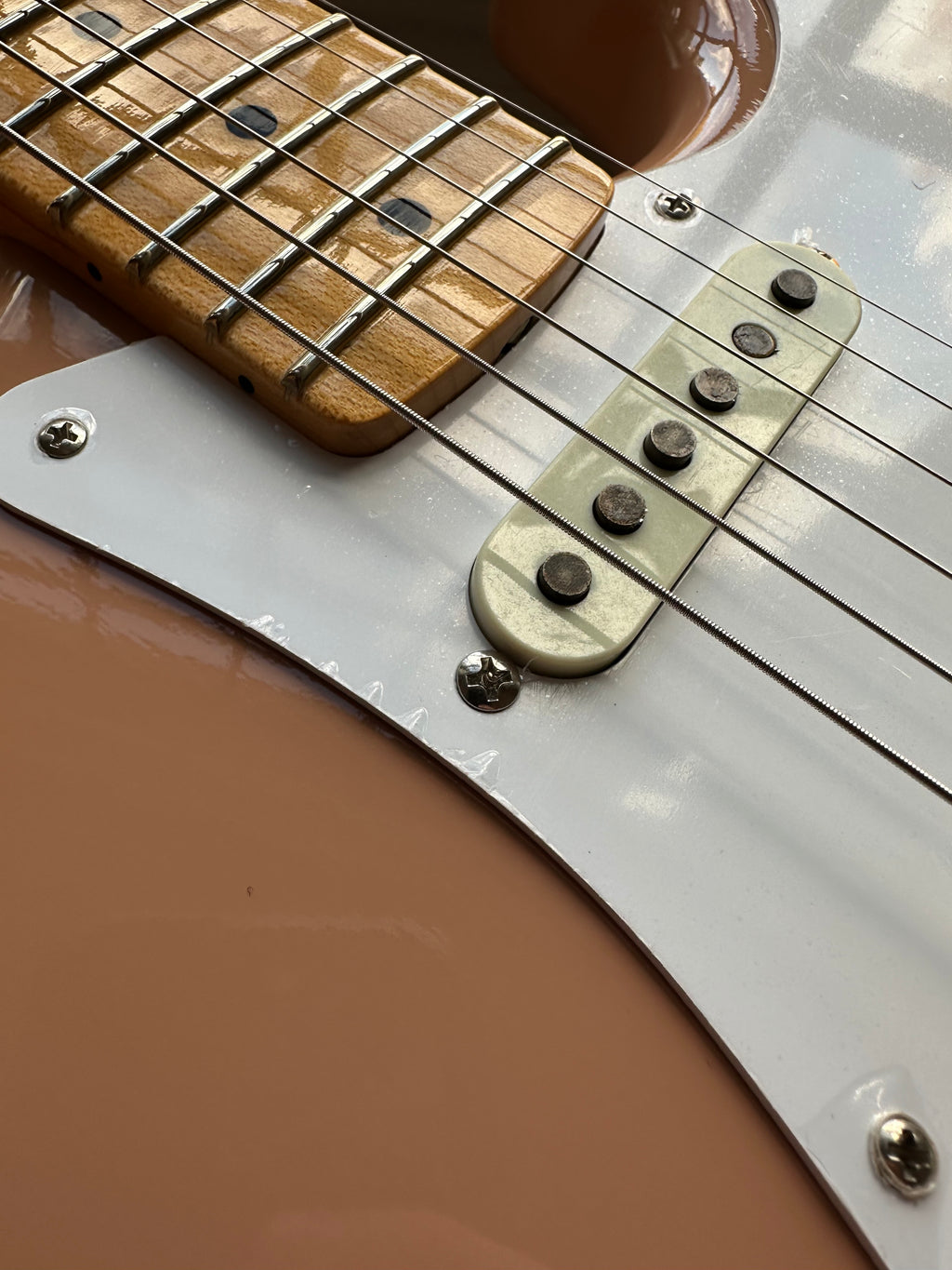 2025 Fender Custom Shop '57 Stratocaster TCP Time Capsule Maple- Dirty Shell Pink - Image 12