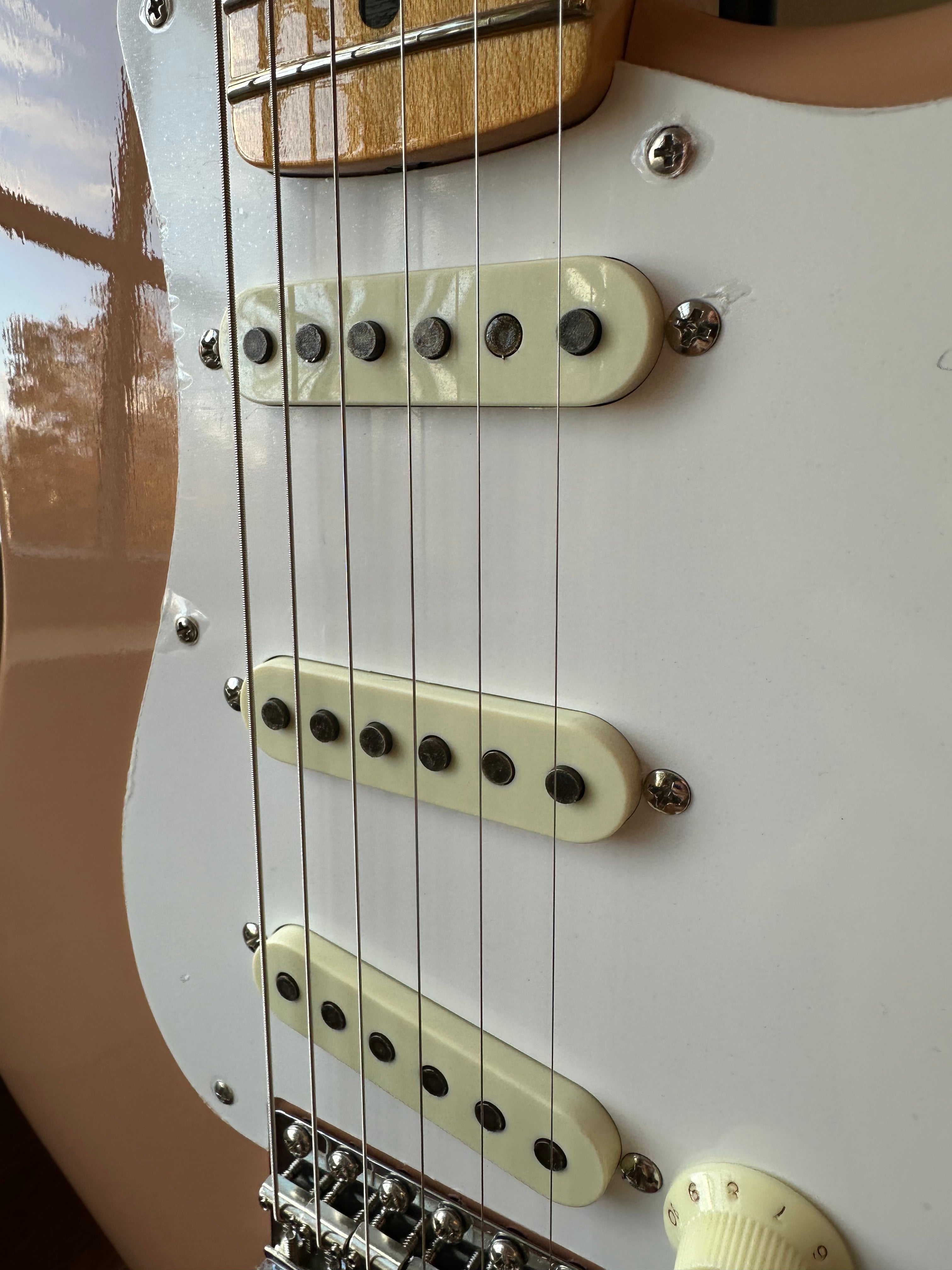 2025 Fender Custom Shop '57 Stratocaster TCP Time Capsule Maple- Dirty Shell Pink - Image 4